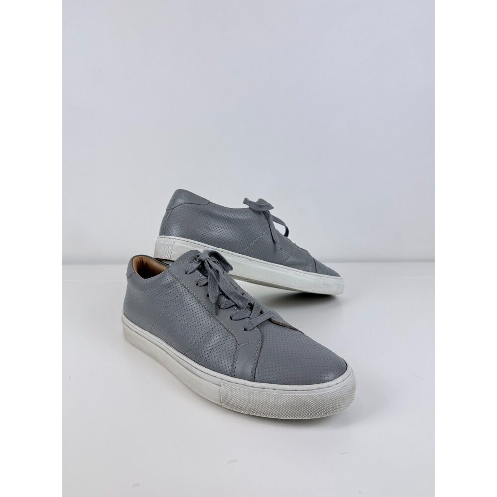 GREATS The Royale Perforated Gray Leather Sneakers Men's Size 44.5 US 11.5